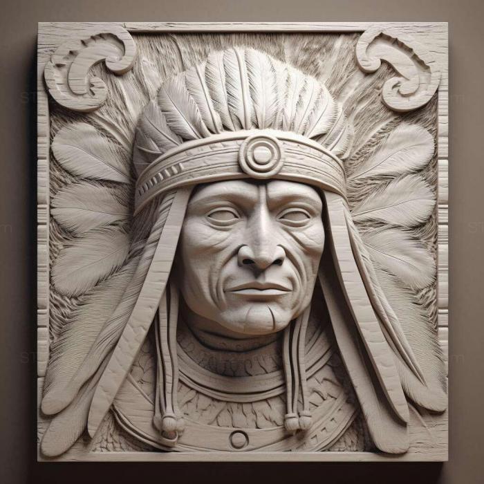 Characters (st american indian 3, HERO_443) 3D models for cnc